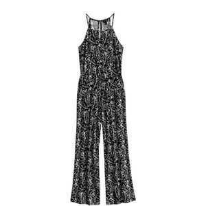 StitchFix NWT Goldray Lowrey Knit Black White Print Jumpsuit Size Small